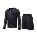 Long Sleeve Padded Chest Soccer Goalkeeper Jersey & Shorts Black