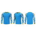 Padded Goalkeeper Jersey Long Sleeve Breathable Soccer Goalie Shirt Blue