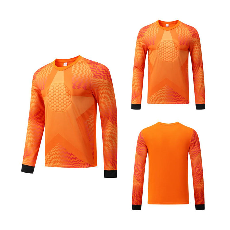 Long Sleeve Padded Chest Soccer Goalkeeper Jersey Orange