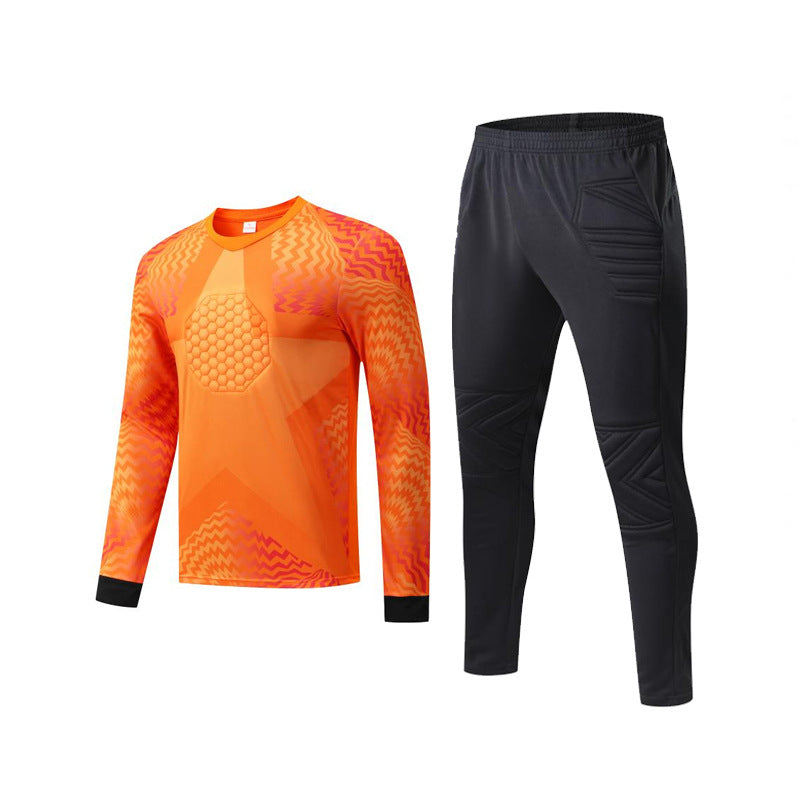 Long Sleeve Padded Chest Soccer Goalkeeper Tracksuit Orange