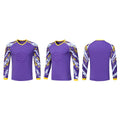 Padded Goalkeeper Jersey Long Sleeve Breathable Soccer Goalie Shirt Purple