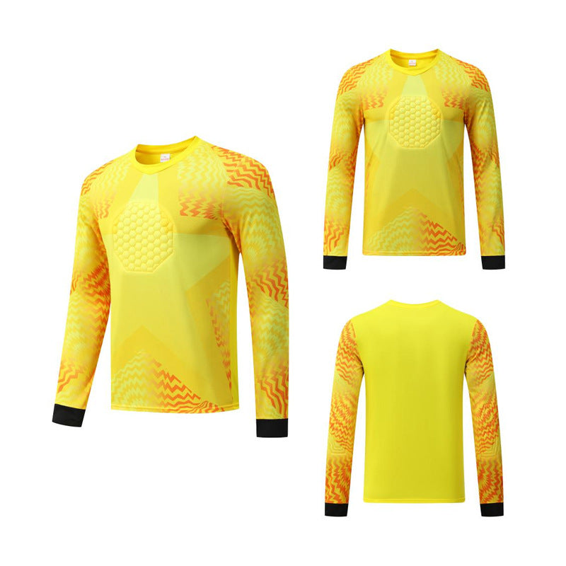 Long Sleeve Padded Chest Soccer Goalkeeper Jersey Yellow