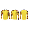 Padded Goalkeeper Jersey Long Sleeve Breathable Soccer Goalie Shirt Yellow