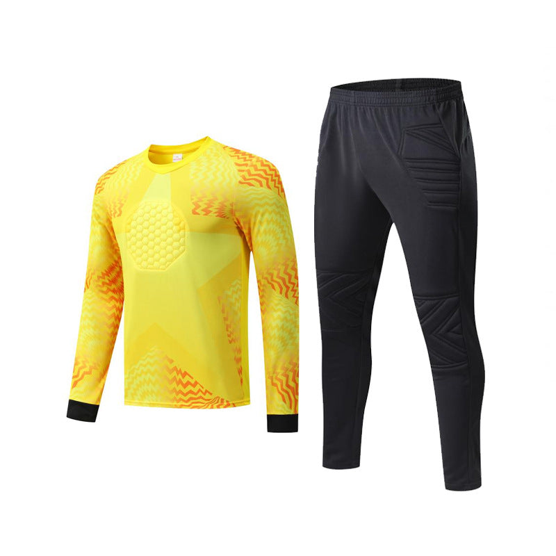 Long Sleeve Padded Chest Soccer Goalkeeper Tracksuit Yellow